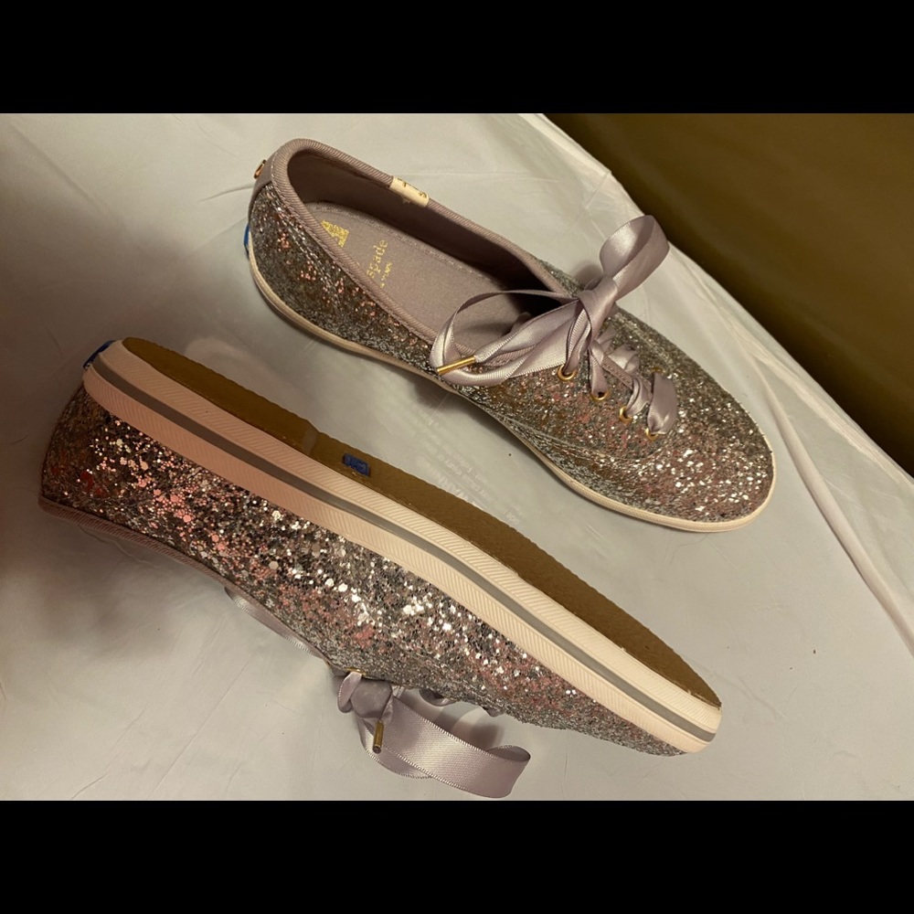 sparkling silver keds. Wore once indoors !